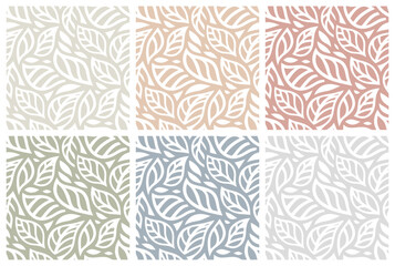 Fototapeta premium Abstract geometric seamless pattern set in pastel colors collection for design