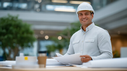 Construction Project Review with Plans and Building Model