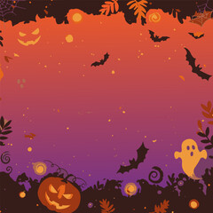 Fototapeta premium halloween background with pumpkins