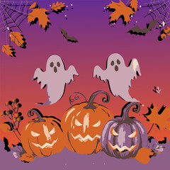 halloween background with pumpkins