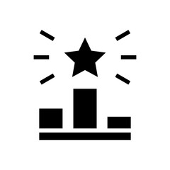 podium icon, winner icon with transparent background, black fill icon