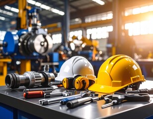 Fototapeta premium industrial textile factory , tool set of engineers 