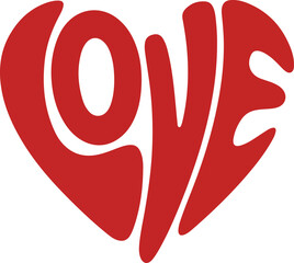 A charming red heart illustration Transparent vector png