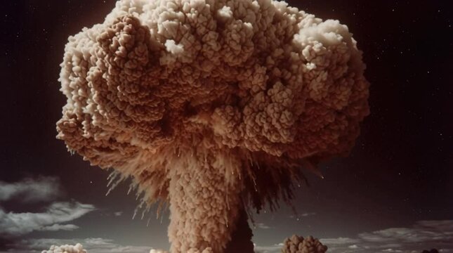 Nuclear Explosion Mushroom Cloud and Fallout