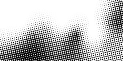 Abstract halftone gradient texture. Vector dotted grunge background for poster, overlay, cover, card. Pixelated retro backdrop