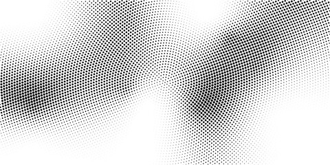 Abstract radial halftone gradient texture. Vector concentric dotted grunge background for poster, overlay, cover, card. Pixelated retro backdrop