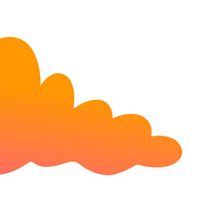 Orange Gradient Cloud Shape, Simple Graphic Element on White.