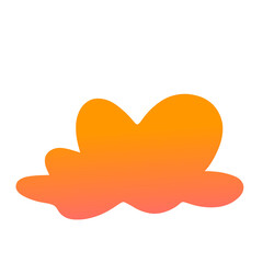 Abstract Orange Cloud Shape on White.
