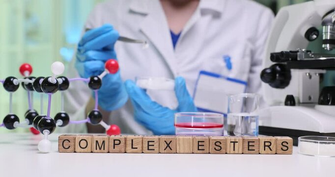 A lab showcasing complex esters, advanced molecular models, and essential scientific research tools