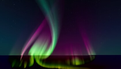 Vivid aurora borealis display at night
