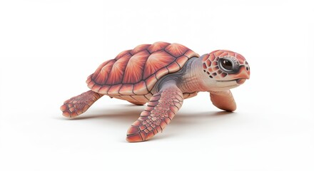 Naklejka premium Small pink sea turtle