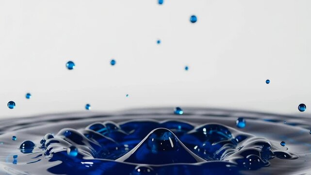 A splash of blue water with a splash of white. The splash of blue water is the main focus of the image