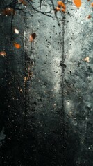 Grunge Texture with Falling Leaves for Abstract Background