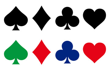 Suit deck of playing card. Playing Card Symbols. Diamonds, hearts, clubs, spades symbol or sign set. vector illustration.