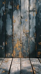 Rustic Wooden Planks with Weathered Paint for Background Texture
