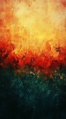 Abstract Painting with Warm and Cool Color Blending