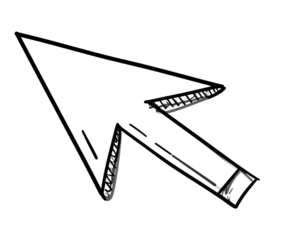 Doodle arrow, black left cursor element Firefly_Doodle arrow, black left cursor element