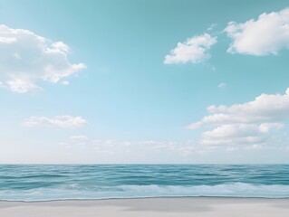 Obraz premium Serene Beach Ocean Seascape Calm Sky Summer