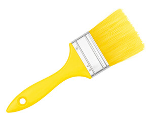 yellow brush and shadow isolated on transparent background yellow watercolor