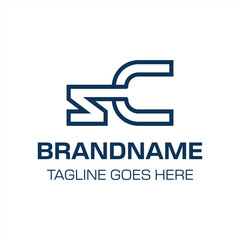 Fototapeta premium Letters SC Monogram Logo, suitable for any brand with CS or SC initials