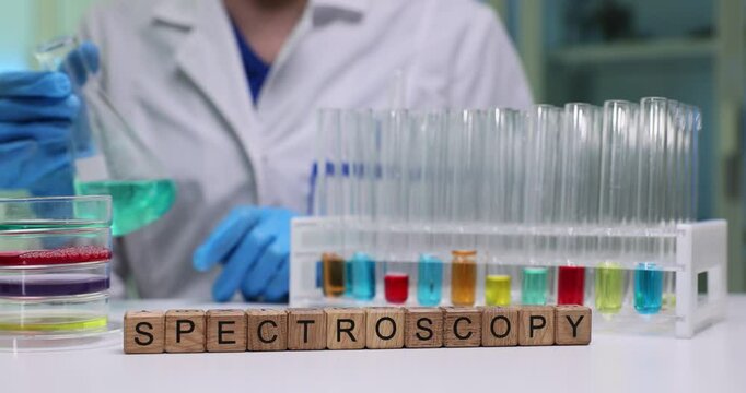In a laboratory setting, various colorful solutions are displayed for comprehensive spectroscopy analysis purposes