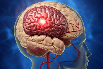 Human Brain Stroke Medical Illustration