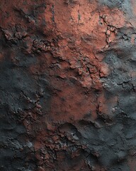 Fototapeta premium Textured Surface with Cracked Patterns in Shades of Copper and Charcoal for Artistic Backgrounds and Design Projects