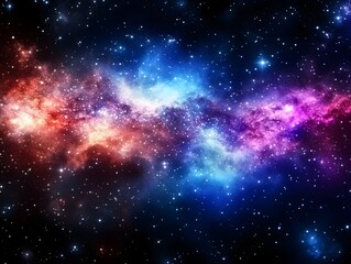 Naklejka premium Vibrant Nebula Cosmic Cloudscape Stunning Galaxy Starscape
