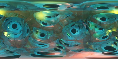 HDRI, environment map , Round panorama, spherical panorama, equidistant projection, panorama 360, Multicube, abstract background, kaleidoscope, 3d rendering