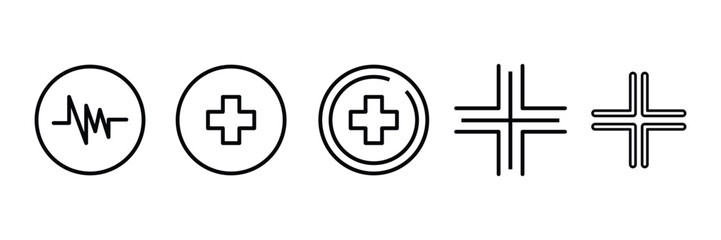 Obraz premium set of Medical Cross Icon, health icons, Digital healthcare icon vector illustration symbol. 