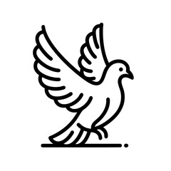 Fototapeta premium Elegant Line Art Dove: Symbol of Peace and Hope