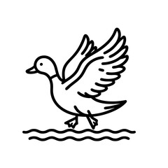 Obraz premium Elegant Duck in Flight: A Minimalist Line Art Design