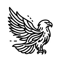 Majestic Eagle: Line Art Print, Bird of Prey