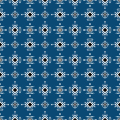 seamless pattern with blue flowers