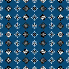 seamless pattern with blue flowers