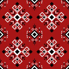 seamless pattern with red and black squares