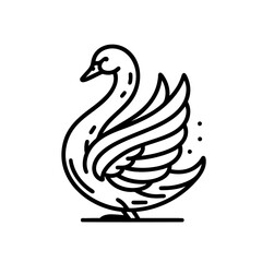 Fototapeta premium Elegant Swan Bird Line Art: Graceful Wildlife Vector Graphic