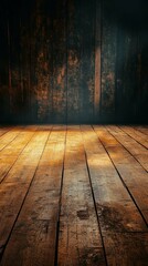 Rustic Wooden Floor and Wall with Warm Lighting Background