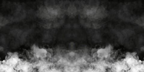 Smoke fog cloud particles isolated on white background
