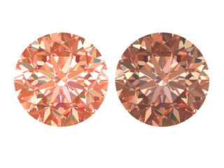 orange light and intense color round diamond and gems brilliant cut, which is designed to maximize light reflection and brilliance.