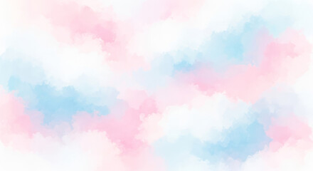 A pastel watercolor background with pink and blue hues