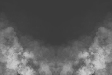 Smoke fog cloud particles isolated on white background