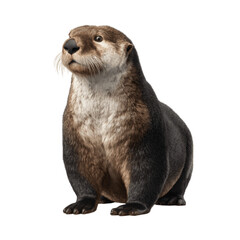 Realistic Otter Portrait Displaying Unique Fur Texture and Features