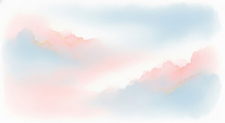 Delicate watercolor wash background with pink and blue hues