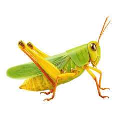 Vibrant Green Grasshopper Lively Insect Close-Up Nature Photography