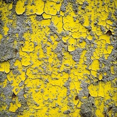 Cracked Yellow Paint Texture Background, Grunge Wall Surface Detail