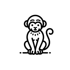 Adorable Cartoon Monkey Icon  Vector Illustration