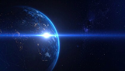 Fototapeta premium Earth in space, network view