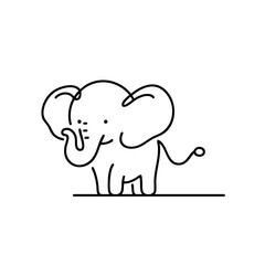 Obraz premium Adorable Cartoon Elephant Line Art Simple and Cute Animal Illustration