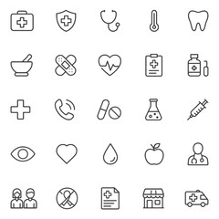 Medical & Health Line Icons Pack – Unique Vector Set for Healthcare, Wellness